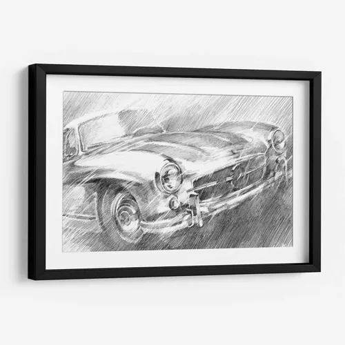 Canvas Lab | Sports Car Study I by Ethan Harper | 11 x 7 in | Fine Art Framed Print, Frame Color: Black, With Mat | Travel | Wall Decor for Bedroom,
