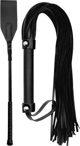 Black Sex Whip Adult Crop 18 "BDSM Látigo Set Bondage Flogger Kit Crop Sex Set Adulto Crop Paddle Spanking BDSM Set Spanking Paddle Adultos Flogger