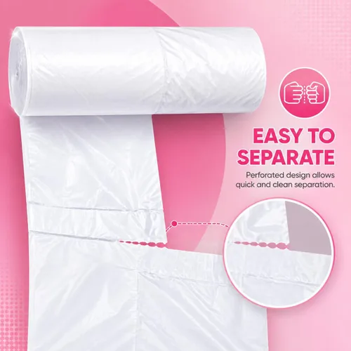 Miniatura 6 de Bolsas de basura perfumadas de 2.6 galones con asas (100 bolsas) pequeñas bolsas de basura para baño, papeleras para contenedores de oficina en casa