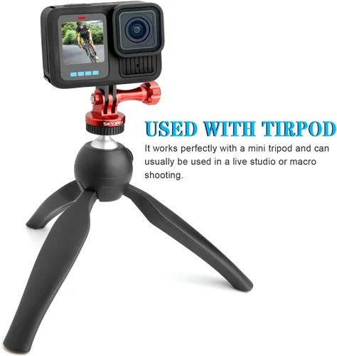Miniatura 5 de Adaptador de trípode de aluminio - Perno - Adaptador para montaje monopie con tornillo de mariposa CNC de aluminio compatible con Gopro Hero 13 12