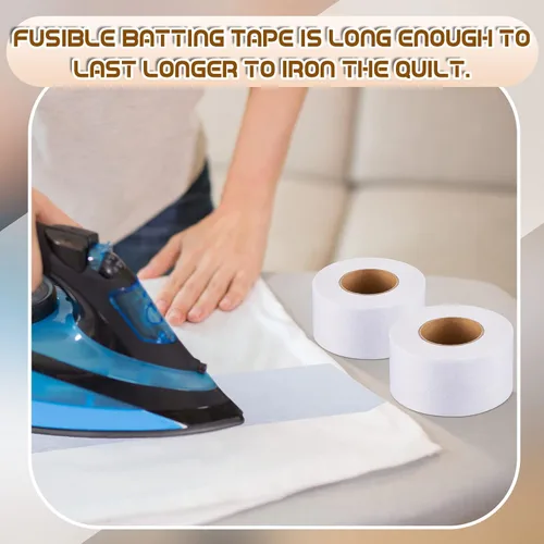 Miniatura 7 de Treela 2 Rolls Fusible Batting Tape for Quilting White Seam Tape for Art Quitting Batting Sewing(1.5 Inches X 20 yd)