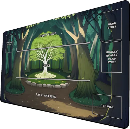 Miniatura 14 de Tapete de juego de cartas coleccionables AI Painting – Tapete de juego MTG con zonas, 24 x 14 pulgadas, tapete de juego MTG de alta calidad – El