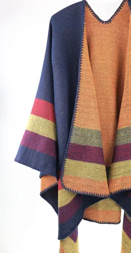 Miniatura 3 de Chal de poncho para mujer, con parte delantera abierta, estampado de leopardo, chales y envolturas