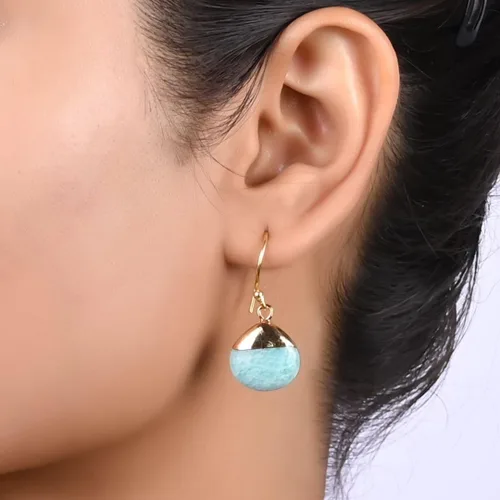 Miniatura 3 de Gempires - Pendiente de gancho de pera natural, pendiente de meditación, joyería hecha a mano, regalo para ella