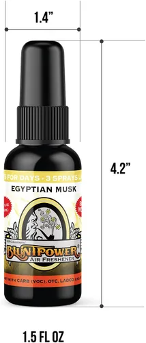 Miniatura 2 de BluntPower (almizcle egipcio, 1 unidad) Ambientador concentrado – Ambientador a base de aceite premium en aerosol para el hogar y el coche – Spray