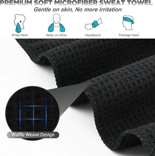 Miniatura 2 de Toallas de microfibra para gimnasio para hacer ejercicio, toallas de yoga de secado rápido para hombres y mujeres, tenis, 16 pulgadas x 27 pulgadas