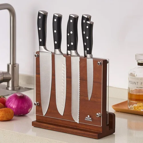 Miniatura 6 de ENOKING Bloque magnético para cuchillos con escudo acrílico, soporte para cuchillos de cocina de doble cara sin cuchillos, organizador universal