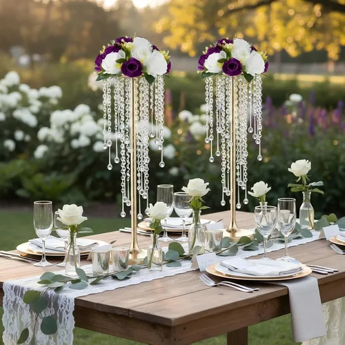 Miniatura 3 de Centros de mesa de cristal para mesas, soporte de flores doradas para boda, fiesta, centro de mesa, decoración del hogar Dorado