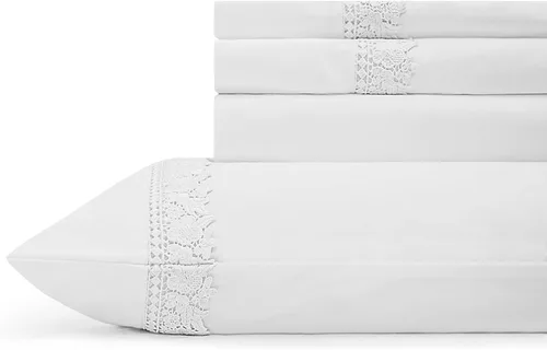 Miniatura 25 de Linen Home Juego de sábanas de percal Marrow de 100 % algodón, tamaño Queen, Rosa Inglesa, 4 piezas - 1 encimera, 1 sábana bajera de bolsillo 05
