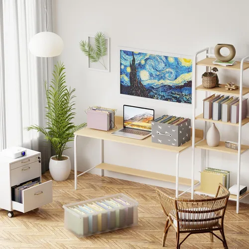 Miniatura 7 de Carpeta colgante de plástico con capacidad adicional, tamaño carta, carpeta de archivos expandible de 2 pulgadas con pestañas, carpetas reforzadas