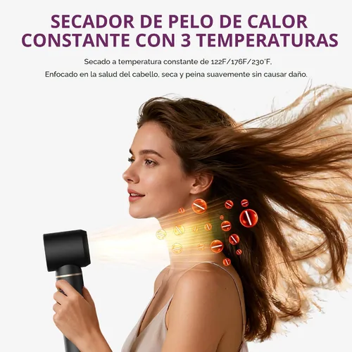 Miniatura 4 de UKliss Cepillo para peinar y secador de pelo 5 en 1, cepillo secador de pelo desmontable mejorado con iones negativos, envoltura rizadora de aire