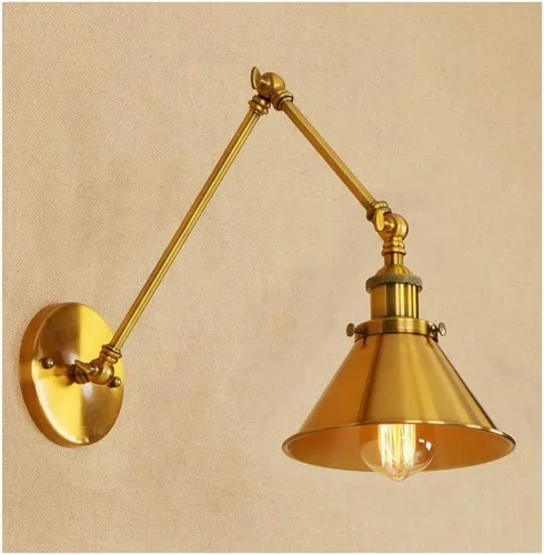 Lámpara de pared plegable con brazo oscilante ajustable, aplique de pared de metal retro industrial para interiores, casa de campo, lámpara de pared