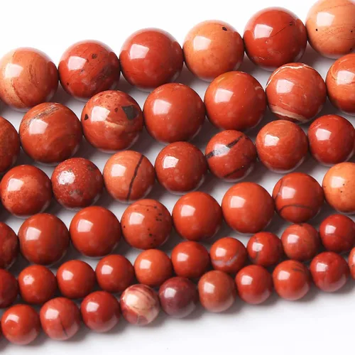 Miniatura 13 de 32 piezas de cuentas de piedra de jade de rodonita roja natural de 12 mm, cuentas sueltas redondas de piedra para fabricación de joyas, energía Jade