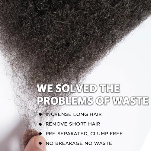 Miniatura 2 de FASHION IDOL Afro Kinkys - Cabello humano a granel para extensiones de rastas, reparación de Loc, trenzado, giro apretado, cabello humano afro