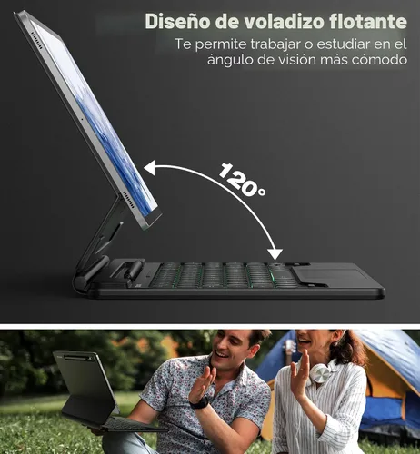 Miniatura 4 de Dexnor para Samsung Galaxy Tab S10+ Plus/S9+ Plus/S9 FE+ Plus/S8+ Plus/S7+ Plus/S7 FE Funda con Teclado 31.5 cm Flotante Cantilever Magnético