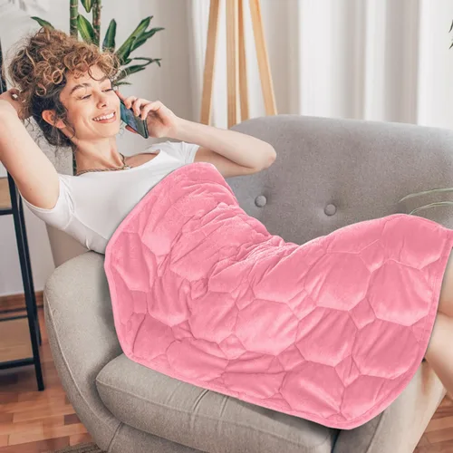 Miniatura 16 de Topblan Manta con peso de 7 libras para adultos, manta con peso pequeña para siestas, relajación, relajación y viajes, agradable al tacto y lavable