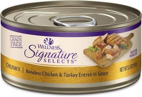 Miniatura 11 de Wellness CORE Signature Selects - Alimento húmedo enlatado triturado para gatos adultos, natural, rico en proteínas, sin granos, receta de entrada
