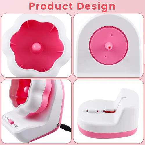 Miniatura 4 de Spinner eléctrico de cuentas de arcilla con base, Spinner de cuentas de arcilla para hacer pulseras con 2 agujas, máquina giratoria de cuentas