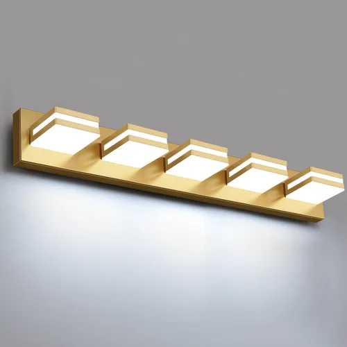Miniatura 12 de IZORRO Luces LED modernas para baño (8 luces, regulables), iluminación de pared acrílica blanca mate, luces de tocador para baño sobre espejo, 6000