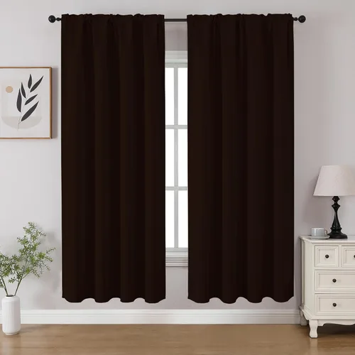 Miniatura 20 de CUCRAF - Cortinas opacas beige de 45 pulgadas, juego de 2 paneles con bolsillo para barra, cortinas para oscurecer dormitorios y sala de estar