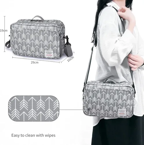 Miniatura 3 de Organizador universal para cochecito todo en uno con bolsillo aislado, capacidad para pañales, juguetes y aperitivos, color gris oscuro Arrow