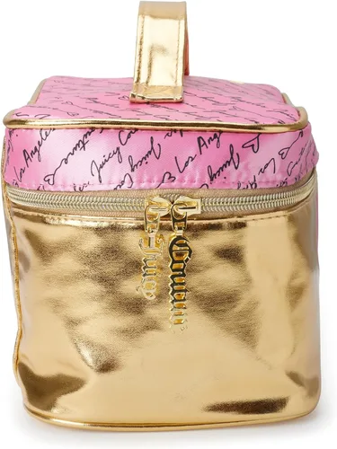 Miniatura 5 de Juicy Couture Bolso de Maquillaje Oro Rosa Organizador de Cosméticos Esenciales de Viaje Estuche de Tren Corazón Brillante