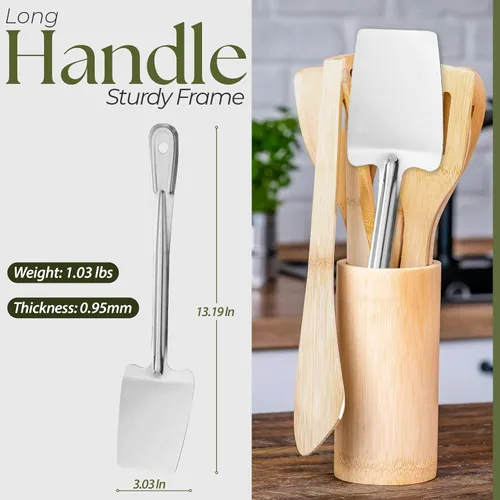 Miniatura 4 de Alpine Cuisine Espátula - Padre (acero inoxidable, 13" sólido)