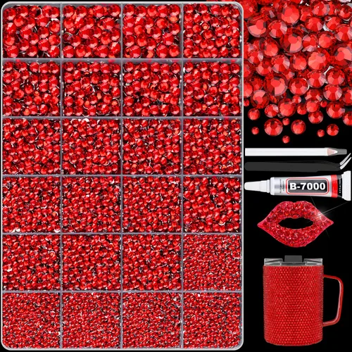 Miniatura 44 de 12000 diamantes de imitación de resina para decorar con brillantes con 3 piezas de pegamento para joyería B7000, 2 cajas de diamantes de imitación
