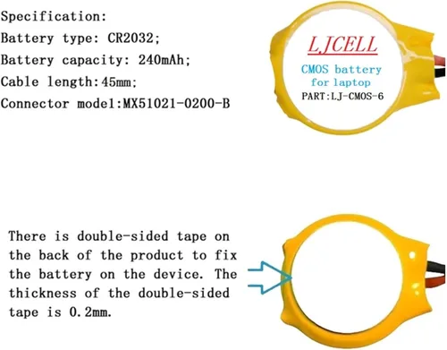 Miniatura 4 de Batería CMOS para IBM Lenovo Thinkpad T430 T450S T460 T460P T480S DELL Latitude E5450 E5430 E5440 E5530 E6420 E6320 E6330 Inspiron 9400 Laptop BIOS