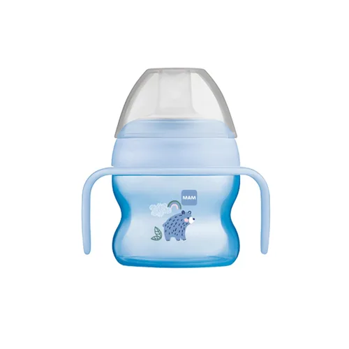 Miniatura 8 de Taza de iniciación MAM (1 unidad), Taza con Asas Antideslizantes y Boquilla Extra Suave sin Derrames, Taza de Beber para Niños de 4+ Meses, Cinco