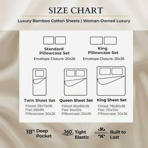 Miniatura 5 de BedVoyage Cozy Sheets Queen - Juego de sábanas de 50% viscosa de bambú y 50% mezcla de algodón, ropa de cama suave y transpirable, bolsillo profundo