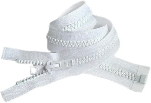Bimini Top #10 White Marine - Cremallera Lenzip de doble tirón – Moldeado reversible con 2 cabezas que separan – Elige tu talla – 1 cremallera por