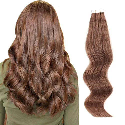 Miniatura 13 de ABH AMAZINGBEAUTY HAIR Extensiones de cinta de cabello humano Remy real, Remi, extensiones de cabello negro con pegamento en trama de piel