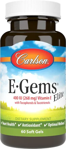 Miniatura 10 de Carlson - E-Gems 400 UI (268 mg), vitamina E de origen natural, bienestar óptimo, 140 geles blandos