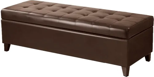 Miniatura 16 de Homebeez Banco otomano de piel sintética de 40 pulgadas, banco tapizado con almacenamiento para sala de estar, dormitorio, entrada