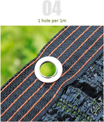 Miniatura 5 de Tela negra con cifrado de aguja plana, 95% resistente a los rayos UV, tela transpirable, con ojales, para invernadero, jardín, patio, pérgola