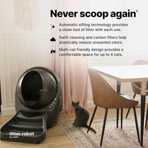 Miniatura 3 de Litter-Robot 3 rampa por Whisker, color gris, rampa para gatos para bandeja de arena, ajuste personalizado para Litter-Robot 3, reduce