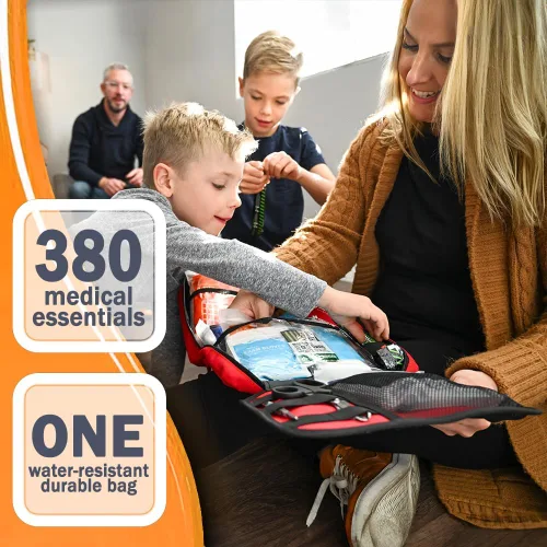 Miniatura 4 de Everlit Care Kit médico casero 380 piezas de suministros de primeros auxilios Kit esencial médico multiusos para cortes, rasguños, quemaduras