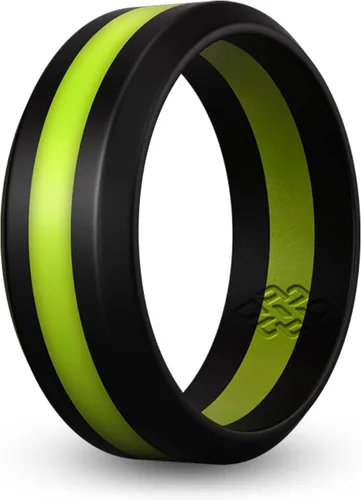 Miniatura 13 de Knot Theory Anillo de silicona a rayas para hombres y mujeres – color negro, gris, rojo, azul, naranja, amarillo, púrpura