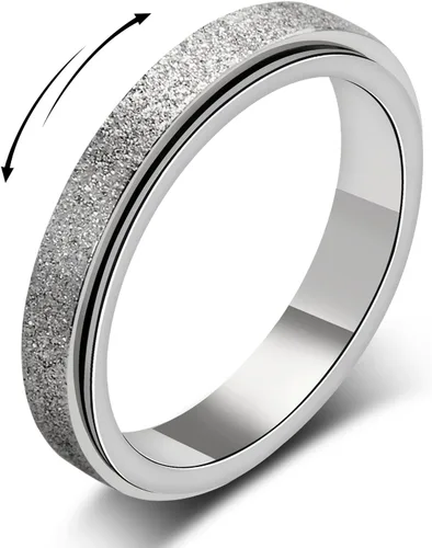 Miniatura 9 de Anillo giratorio para la ansiedad: anillo antiestrés para mujeres, regalo antiansiedad para adolescentes y niños (talla 6-10)