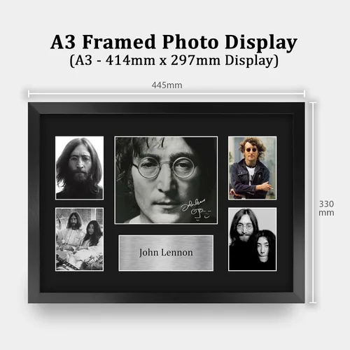 Miniatura 2 de HWC Trading John Lennon Los Beatles 40 x 30 cm (A3) Regalos Impresos Autógrafo Firmado Imagen para Fanáticos de Recuerdos Musicales - 40 x 30 cm