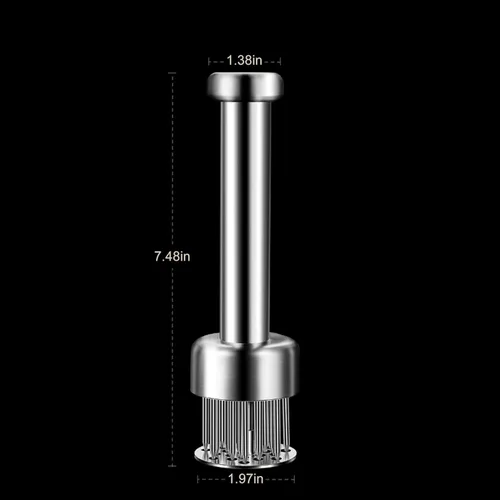 Miniatura 3 de Herramienta ablandadora de carne de acero inoxidable, 21 agujas afiladas, perforaciones de carne, filete ablandador, carne de res, pollo, cerdo