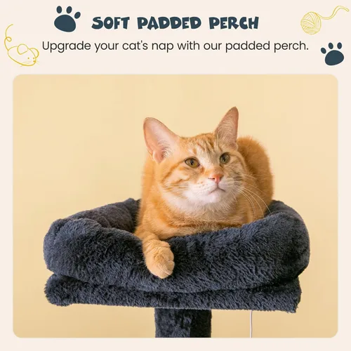 Miniatura 5 de MWPO Árbol para gatos de varios niveles de 63.8 pulgadas para gatos grandes con postes rascadores cubiertos de sisal, plataforma acolchada, hamaca