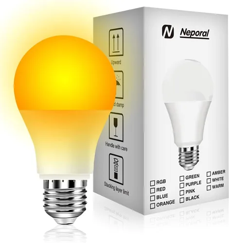 Miniatura 9 de Neporal Bombillas de Luz Roja de 625nm 3W para Dormir, Bombillas de Bloqueo 100% de Luz Azul para Promover la Melatonina, Bombilla LED A19