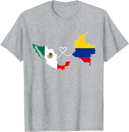 Miniatura 48 de Camiseta Half Colombian Half Mexican Flag Map DNA Mexico Colombia