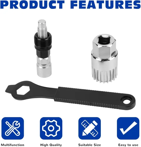 Miniatura 3 de Oumers Extractor de manivela de bicicleta/removedor de brazo y removedor de soporte inferior con llave inglesa/llave de 0.630 in. Kit