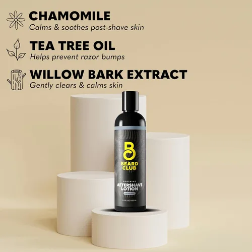 Miniatura 3 de The Beard Club Loción calmante para después del afeitado para hombres con manzanilla, aceite de árbol de té y corteza de sauce, bálsamo para después