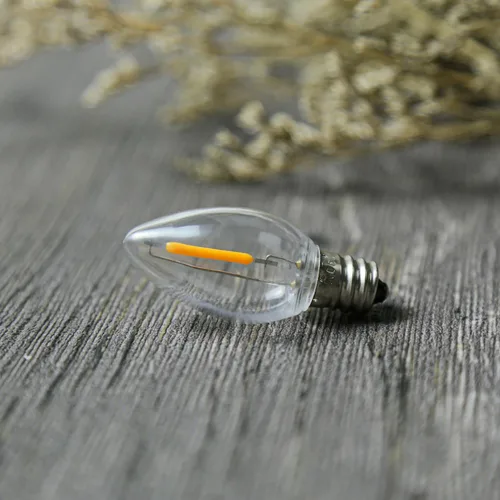 Miniatura 6 de Paquete de 10 bombillas LED de noche, bombillas LED de candelabro C7, base de candelabro E12, 0.6 W equivalente a 7 W, blanco cálido 2200 K, 50 lm