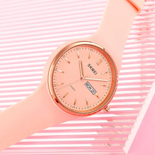 Miniatura 3 de PASOY Reloj de moda simple para mujer, de silicona oro rosa, esfera grande, deportes al aire libre para mujer, reloj analógico de mujer