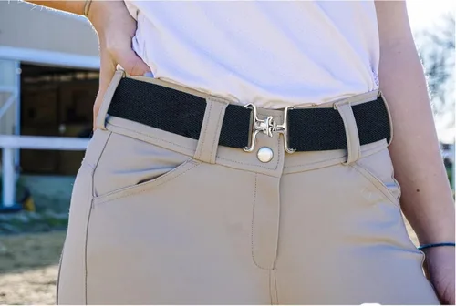 Miniatura 2 de Cinturón ecuestre elástico de 1.5 pulgadas con cinturón elástico con hebilla de surcingle para caballos, correa de cuero para llaves de caballo